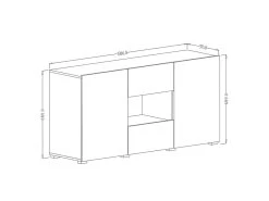 Buffet Design 140cm Pour Salon Couleur Gris Effet Béton Collection PAROS. -Magasin de meubles de restaurant buffet 10551967