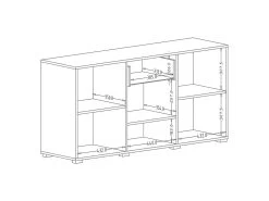 Buffet Design 140cm Pour Salon Couleur Gris Effet Béton Collection PAROS. -Magasin de meubles de restaurant buffet 10551969