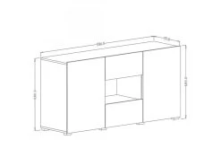 Buffet Design 140cm Pour Salon Couleur Blanc Brillant Collection PAROS. 11 Buffet Design 140cm Pour Salon Couleur Blanc Brillant Collection PAROS. -Magasin de meubles de restaurant buffet 10551979