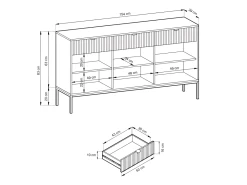 Ensemble Buffet Et Meuble TV Noir - Séjour Contemporain LIOUBA -Magasin de meubles de restaurant buffet 10902759