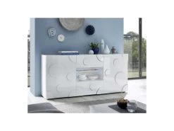 Buffet 2 Portes 2 Tiroirs Blanc Laqué Brillant à Leds - PEPPERONI -Magasin de meubles de restaurant buffet 11133565