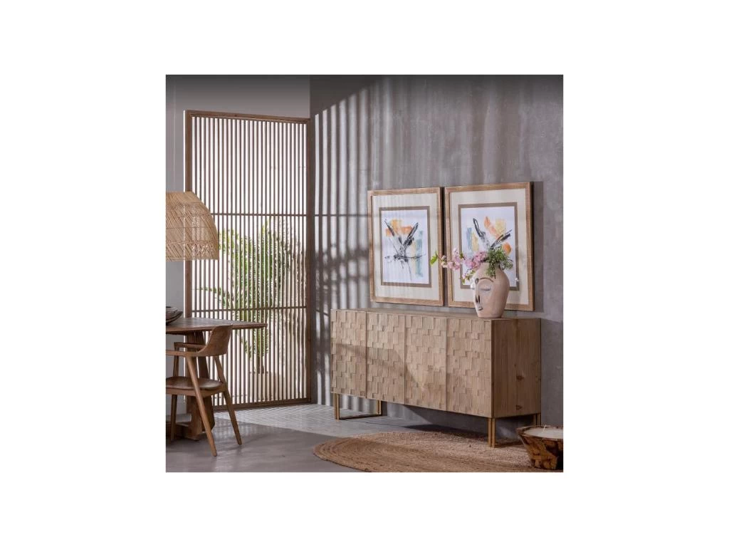 Buffet 4 Portes Crème Bois/Métal - PUZZE 4 Buffet 4 Portes Crème Bois/Métal - PUZZE – Image 2