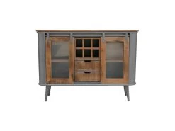 Buffet 2 Portes, 6 Niches, 2 Tiroirs Bois/Metal - JINK
