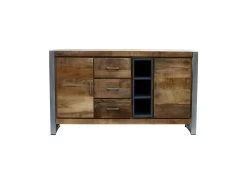 Buffet 2 Portes 3 Tiroirs 3 Niches Bois/Metal - JINK