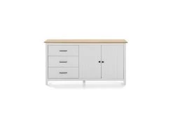 Buffet 2 Portes 3 Tiroirs Bois/Blanc - DARANMI