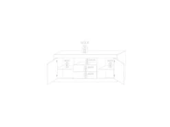 Buffet 2 Portes 2 Tiroirs Blanc/Béton Ciré Foncé - LUBIO 10 Buffet 2 Portes 2 Tiroirs Blanc/Béton Ciré Foncé - LUBIO -Magasin de meubles de restaurant buffet 11135409