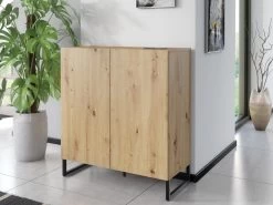 Buffet Haut Avec 2 Portes - Naturel Clair - SILVESTRA