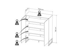 Buffet Haut Avec 2 Portes - Naturel Clair - SILVESTRA -Magasin de meubles de restaurant buffet 11209375