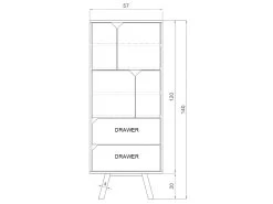 Buffet Haut 4 Portes 2 Tiroirs L57 X H140 Cm - Tokio -Magasin de meubles de restaurant buffet 11451563