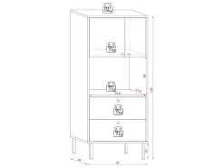 Buffet Haut Industriel 2 Portes Et 2 Tiroirs L57 X H135 Cm - Bospe 11 Buffet Haut Industriel 2 Portes Et 2 Tiroirs L57 X H135 Cm - Bospe -Magasin de meubles de restaurant buffet 11451713