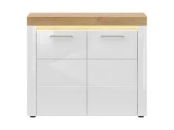 Buffet 2 Portes Avec LED Nara Blanc Et Bois 7 Buffet 2 Portes Avec LED Nara Blanc Et Bois -Magasin de meubles de restaurant buffet 12511539