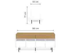 Buffet RADIO - Chêne Et Blanc Laqué - TEMAHOME -Magasin de meubles de restaurant buffet 12513899