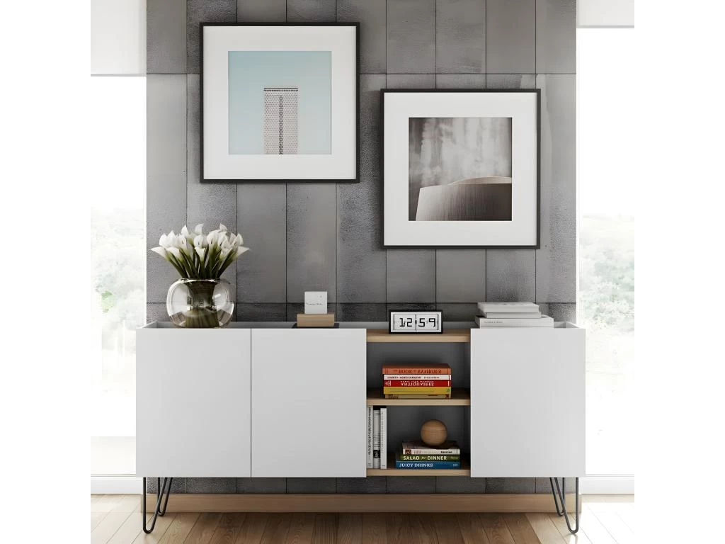 Buffet NINA - Chêne Clair Et Blanc - TEMAHOME 4 Buffet NINA - Chêne Clair Et Blanc - TEMAHOME – Image 2