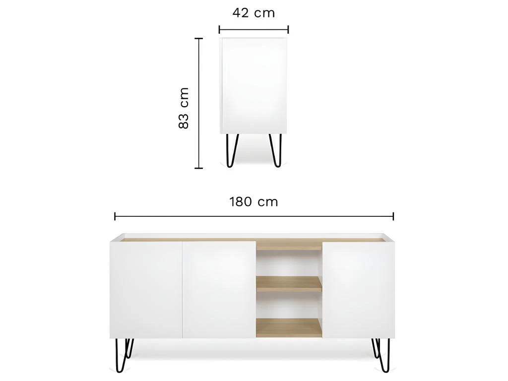 Buffet NINA - Chêne Clair Et Blanc - TEMAHOME 7 Buffet NINA - Chêne Clair Et Blanc - TEMAHOME – Image 5