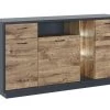 Buffet, Meuble De Rangement Avec éclairage LED Coloris Chêne, Graphite - Longueur 170 X Profondeur 45 X Hauteur 92 Cm -Magasin de meubles de restaurant buffet 12617425