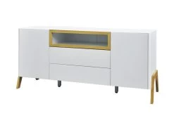 Buffet 2 Portes 2 Tiroirs - Niche De Rangement - Bois - L 175 X P 40 X H 75 - ERZA -Magasin de meubles de restaurant buffet 13013337