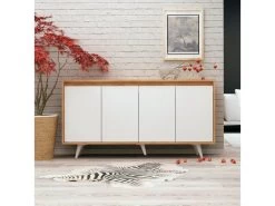 Meuble En Chêne Blanc Avec Panneaux De Particules 100% Mélaminés. 140x86x40 Cm -Magasin de meubles de restaurant buffet 13047541