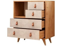 Meuble En Chêne Blanc Avec Panneaux De Particules 100% Mélaminés. 70x88,6x40