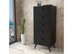 Meuble En Bois Noir Avec Panneaux De Particules 100% Mélaminés. 49x118,4x40 -Magasin de meubles de restaurant buffet 13047759