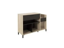 Meuble De Rangement 1 Tiroir Noir/Bois - CHICALA