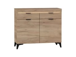 Buffet 2 Portes 2 Tiroirs LED Inclus Ruben Bois