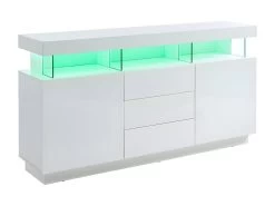 Buffet 3 Tiroirs Et 2 Portes Avec LEDs En MDF - Blanc Laqué - FABIO II 13 Buffet 3 Tiroirs Et 2 Portes Avec LEDs En MDF - Blanc Laqué - FABIO II -Magasin de meubles de restaurant buffet 1414547