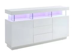 Buffet 3 Tiroirs Et 2 Portes Avec LEDs En MDF - Blanc Laqué - FABIO II 11 Buffet 3 Tiroirs Et 2 Portes Avec LEDs En MDF - Blanc Laqué - FABIO II -Magasin de meubles de restaurant buffet 1414557