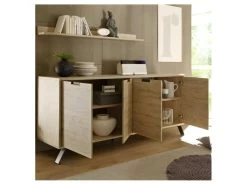 Buffet 4 Portes Chêne Clair - PALERME -Magasin de meubles de restaurant buffet 14340803