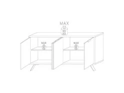 Buffet 4 Portes Chêne Clair - PALERME -Magasin de meubles de restaurant buffet 14340807