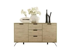 Buffet 2 Portes 3 Tiroirs Chêne Clair - PALERME -Magasin de meubles de restaurant buffet 14340877