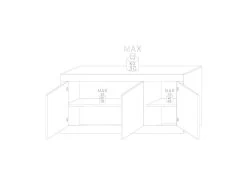 Buffet 3 Portes Blanc/Béton Ciré Clair - MATERA 9 Buffet 3 Portes Blanc/Béton Ciré Clair - MATERA -Magasin de meubles de restaurant buffet 14340899