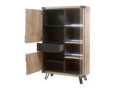 Argentier 3 Portes Chêne Miel/Métal - ANGELE 7 Argentier 3 Portes Chêne Miel/Métal - ANGELE -Magasin de meubles de restaurant buffet 14340955