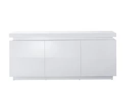 Buffet à LED ODYSSEE Laqué Blanc Brillant 3 Portes 170cm