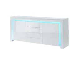 Buffet à LED SUZANE Laqué Blanc Brillant 170cm -Magasin de meubles de restaurant buffet 14409861