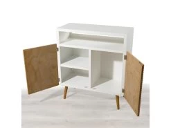 ISIDORE - Buffet 2 Portes Bois Clair Et Blanc -Magasin de meubles de restaurant buffet 14652423