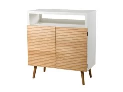 ISIDORE - Buffet 2 Portes Bois Clair Et Blanc -Magasin de meubles de restaurant buffet 14652427
