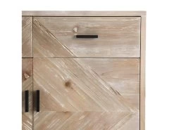 ANDRO - Buffet Beige Scandi 2 Tiroirs 2 Portes Pieds Noirs Sapin -Magasin de meubles de restaurant buffet 14652529