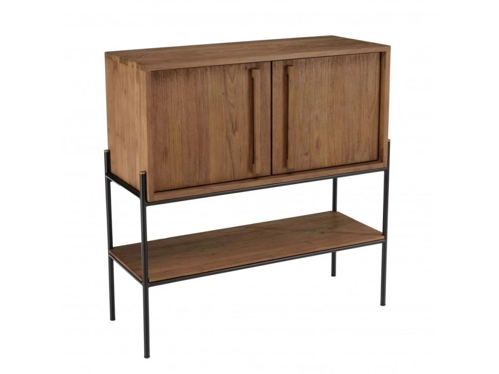 ALIDA - Buffet 2 Portes 1 Niche En Bois De Teck Recyclé Naturel 4 ALIDA - Buffet 2 Portes 1 Niche En Bois De Teck Recyclé Naturel – Image 2