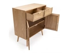 ROMEO - Buffet Couleur Naturelle 2 Tiroirs 2 Portes Bois Cannage -Magasin de meubles de restaurant buffet 14657349