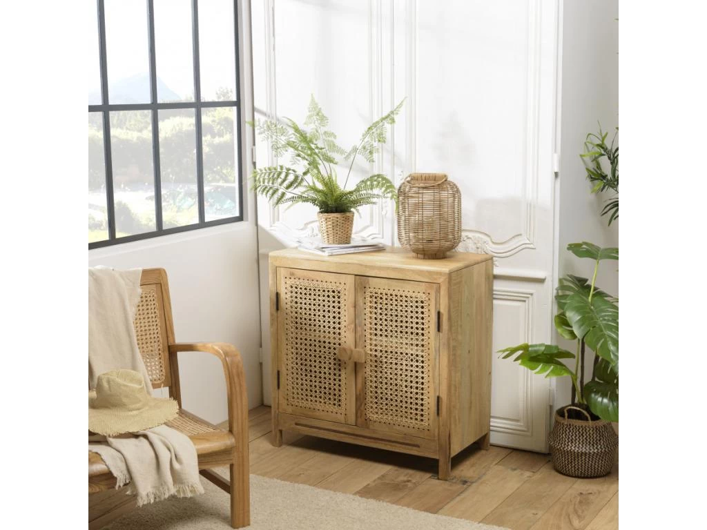 ISA - Buffet Marron 2 Portes Bois De Manguier Et Cannage Couleur Naturelle 3 ISA - Buffet Marron 2 Portes Bois De Manguier Et Cannage Couleur Naturelle