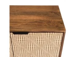 ALIX - Buffet En Bois De Manguier 4 Portes Motifs Ethniques -Magasin de meubles de restaurant buffet 14668169