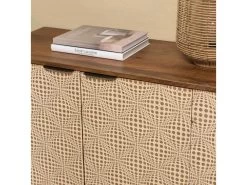 ALIX - Buffet En Bois De Manguier 4 Portes Motifs Ethniques -Magasin de meubles de restaurant buffet 14668171