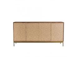 ALIX - Buffet En Bois De Manguier 4 Portes Motifs Ethniques -Magasin de meubles de restaurant buffet 14668173