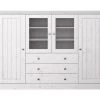 Alonso Buffet 2 Portes, 2 Portes Vitrées, 3 Tiroirs, White Washed. -Magasin de meubles de restaurant buffet 14901249