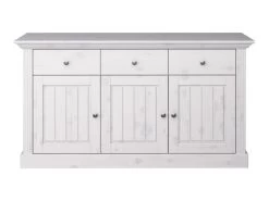 Alonso Buffet 3 Portes, 3 Tiroirs, White Washed.