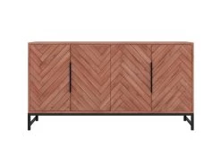 Buffet 4 Portes - Bois D'acacia Et Métal - Naturel Et Noir - VEDILA -Magasin de meubles de restaurant buffet 15698681