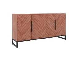 Buffet 4 Portes - Bois D'acacia Et Métal - Naturel Et Noir - VEDILA -Magasin de meubles de restaurant buffet 15698683