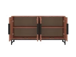 Buffet 4 Portes - Bois D'acacia Et Métal - Naturel Et Noir - VEDILA -Magasin de meubles de restaurant buffet 15698709