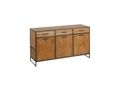 Buffet 3 Portes 3 Tiroirs Bois/Métal - CINCINNATI
