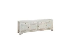 Buffet 4 Tiroirs 4 étagères Bois/Bleu - VANINA